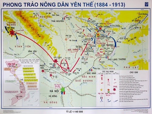 Bản đồ mô tả khởi nghĩa Yên Thế